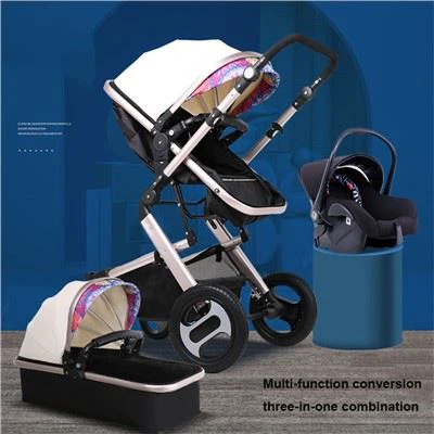 3 în 1 Prams de argint